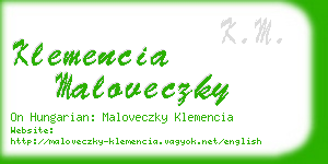 klemencia maloveczky business card